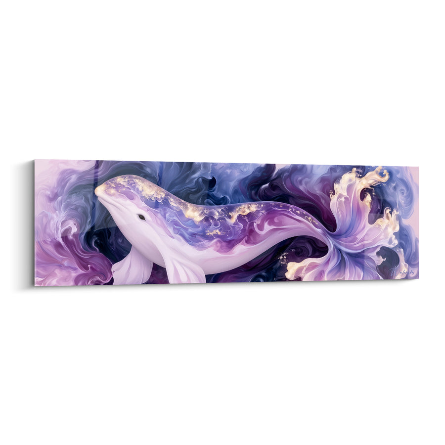 Tableau Beluga violet et lavande éclosion florale - Pétales lumineux - Edition Beluga