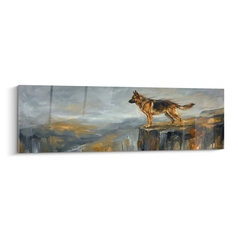 Tableau Berger Allemand Majestueux sur Falaise - Gardien des Cimes - Edition Tableau Berger Allemand