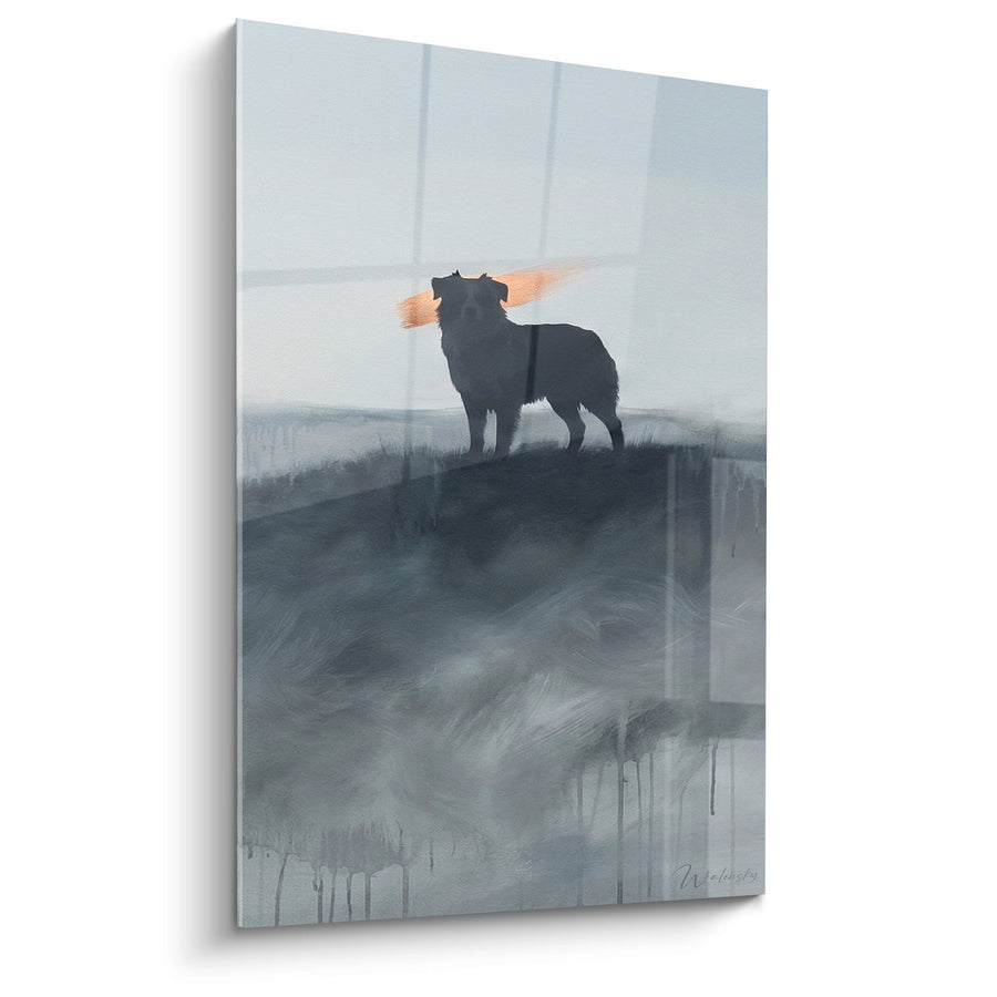Tableau Berger Silhouette au Coucher de Soleil - Gardien Solitaire - Edition Berger Americain Miniature