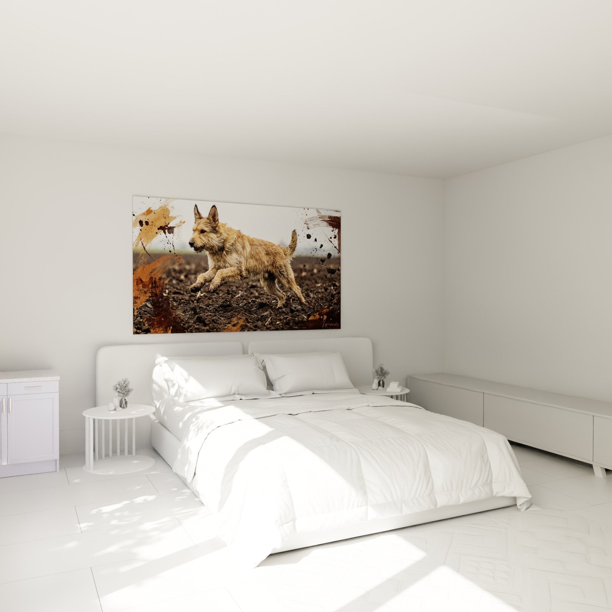 Tableau Berger Picard en mouvement accroche au mur chambre decoration murale dynamique