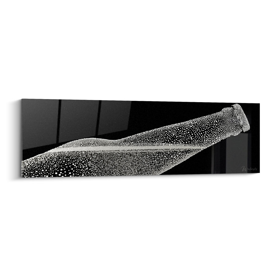 Tableau Bouteille noire et blanche couverte de buée - Gouttelettes de condensation - Edition Bière