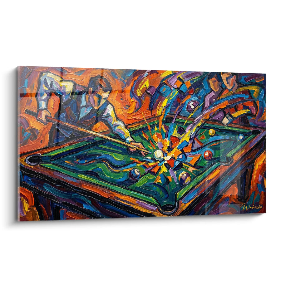 Tabellone da biliardo espressionista - Esplosione di colori - Edizione biliardi