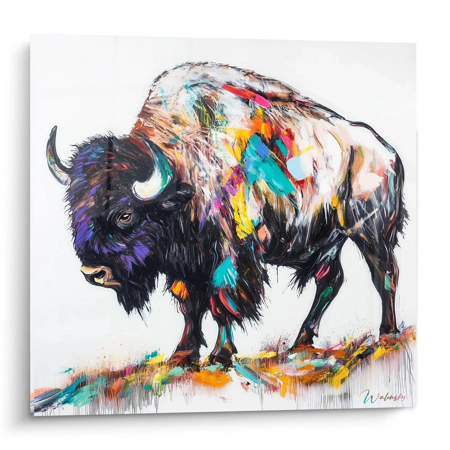 Tableau Bison Tempête arc-en-ciel - édition bison