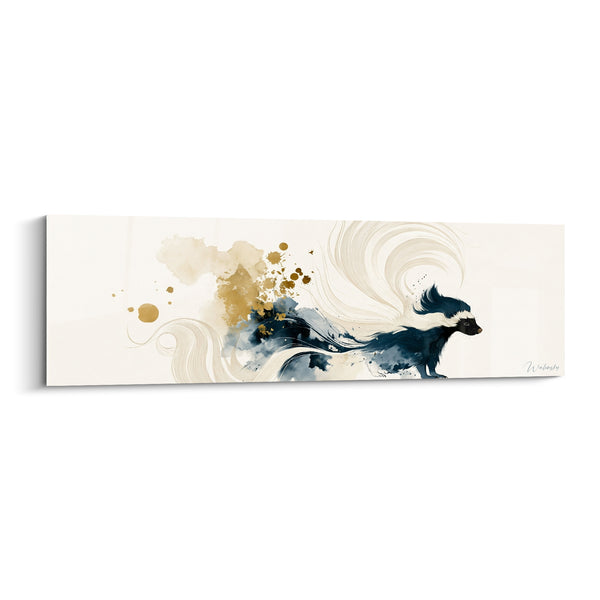 Tableau Moufette bleu marine et doré filant - Sillage silencieux - Edition Blaireau