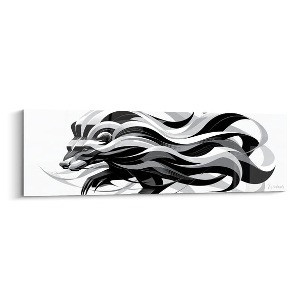 Tableau Blaireau noir et blanc en mouvement fluide - Course effrénée - Edition Blaireau