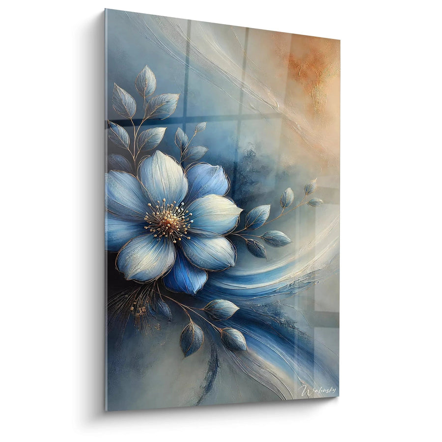 Tableau Bleu de Minuit - Edition Fleur Abstrait