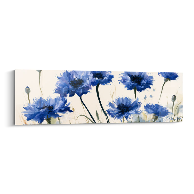 Tableau Bleuets bleu et ivoire en floraison - Floraison printanière - Edition Bleuet