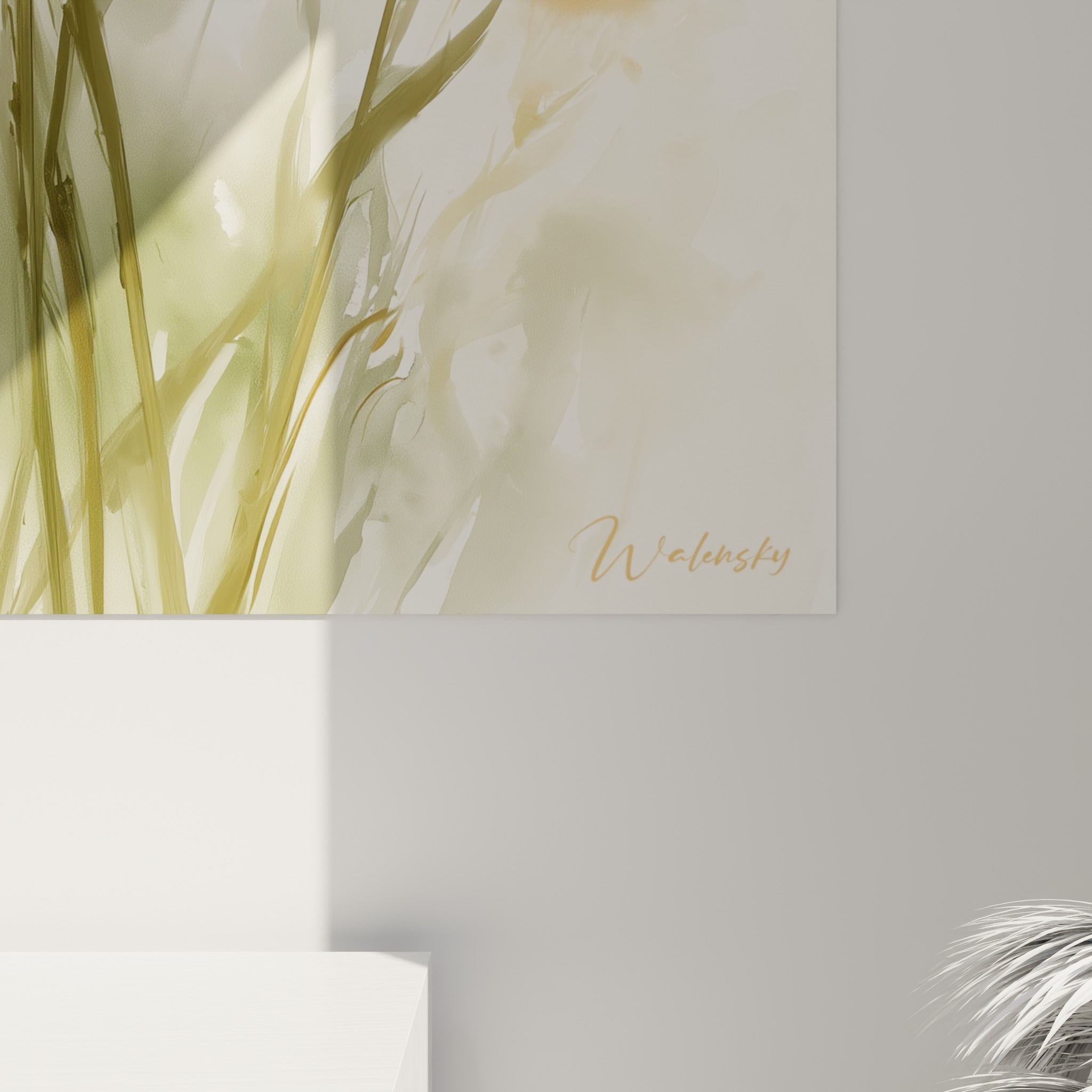 Détail des pétales bleu lavande du bleuet révélant les coulures et le grain de l'aquarelle