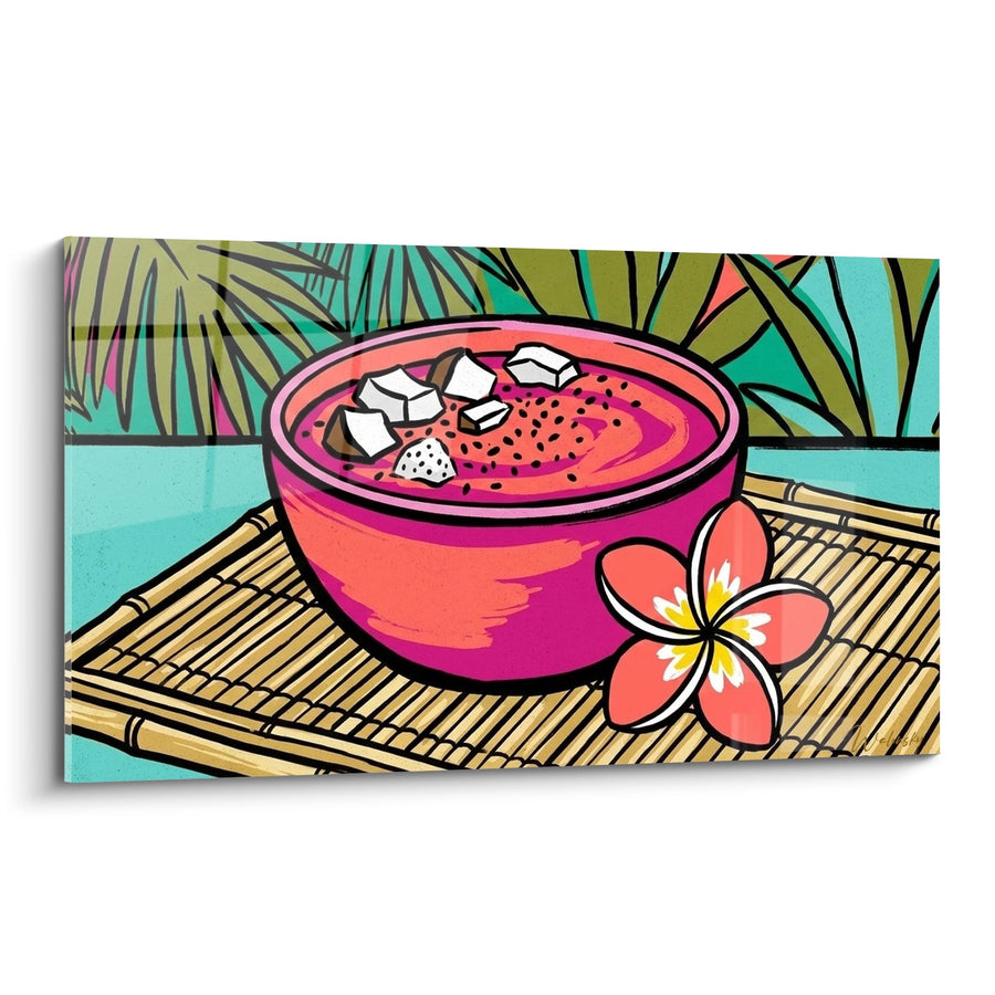 Tableau Bol Rose Tropical avec Coconuts et Fleur Frangipanier - Saveurs Exotiques - Edition Bali