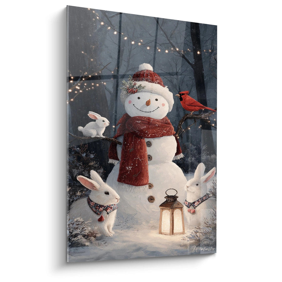 Tableau Bonhomme Amis des branches givrées - édition Noel