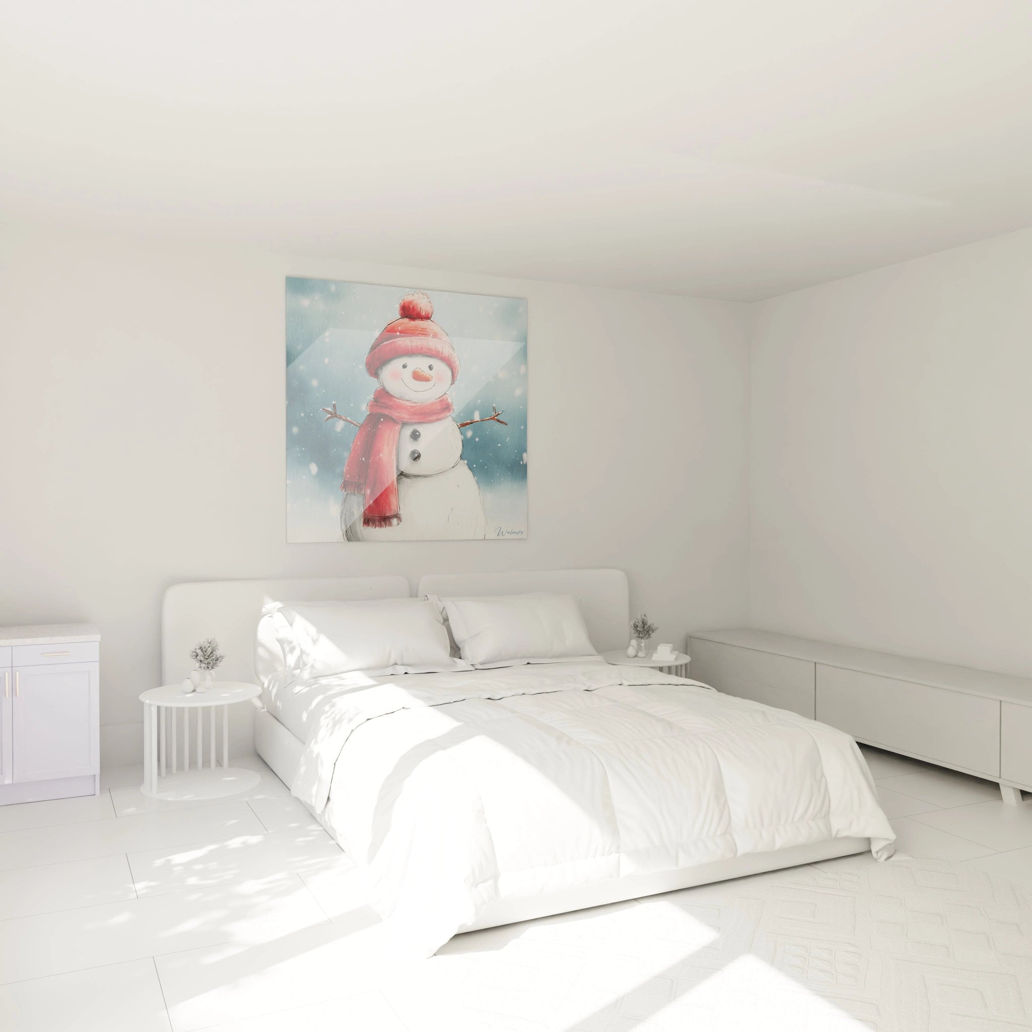 Tableau bonhomme neige Compagnon du Père Noël - édition Noël - Walensky