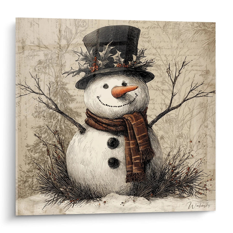 Tableau Bonhomme neige Sourire glacé - édition Noël