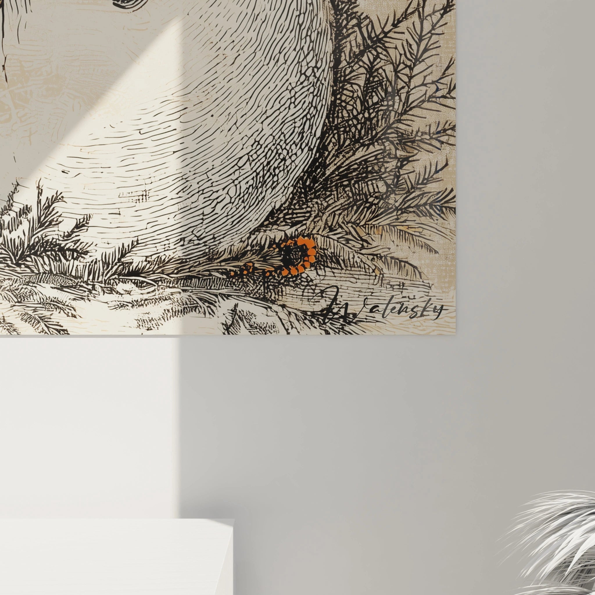 Tableau Bonhomme Orange et noir du grand froid - édition Noel - Walensky