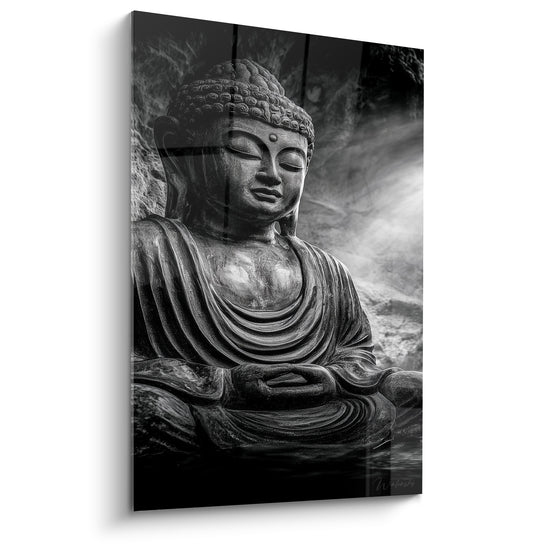 Black and Grey Statue Table - Misty Light Ray - Buddha Edition