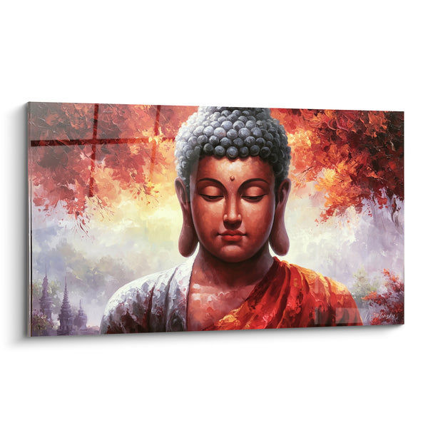 Painting Face with Copper Tones and Scarlet Foliage - Autumn Serenity - Buddha Edition