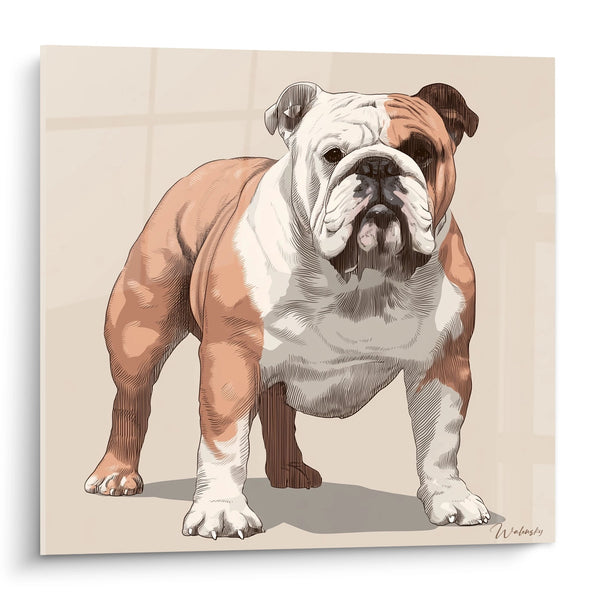 Cuadro Bulldog Inglés Ilustración Postura Majestuosa - Nobleza Canina - Edición Bulldog Inglés