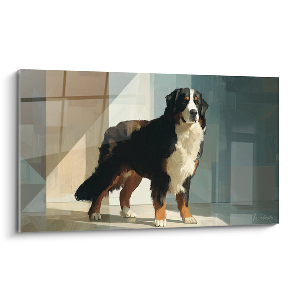 Schilderij Zwitserse Berner Sennenhond op Tegel - Nobele Aanwezigheid - Editie Zwitserse Berner Sennenhond