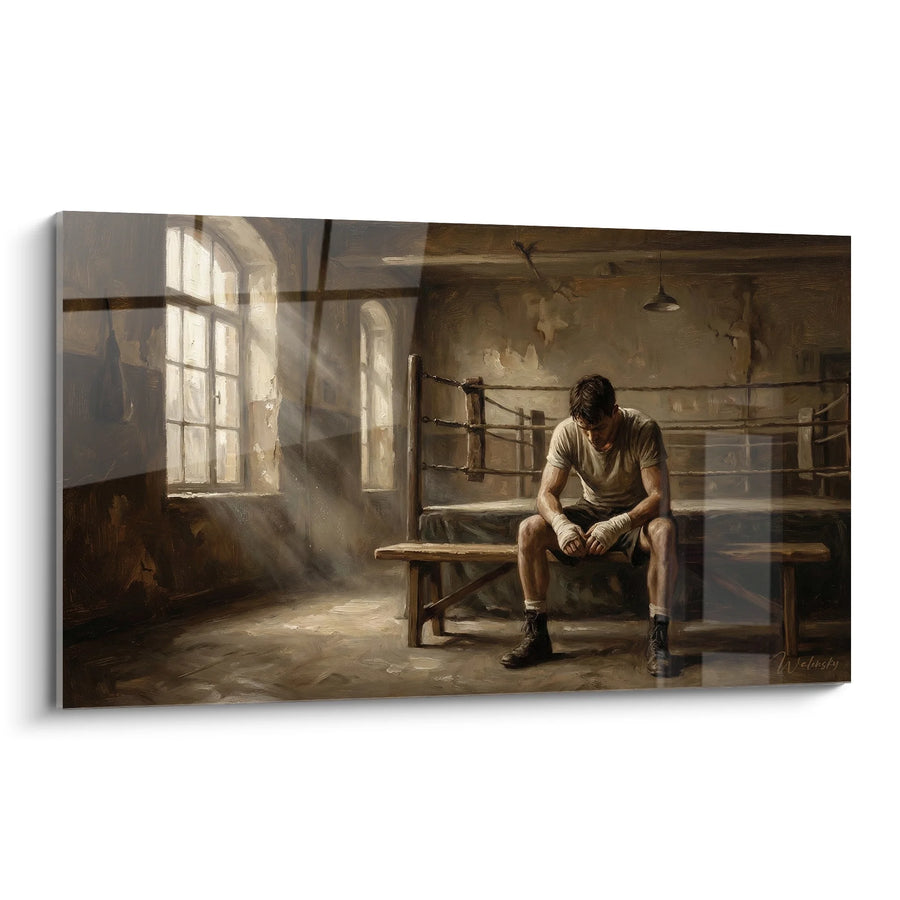 Tableau Boxeur Défait Assis - Solitude du Champion - Edition Boxe