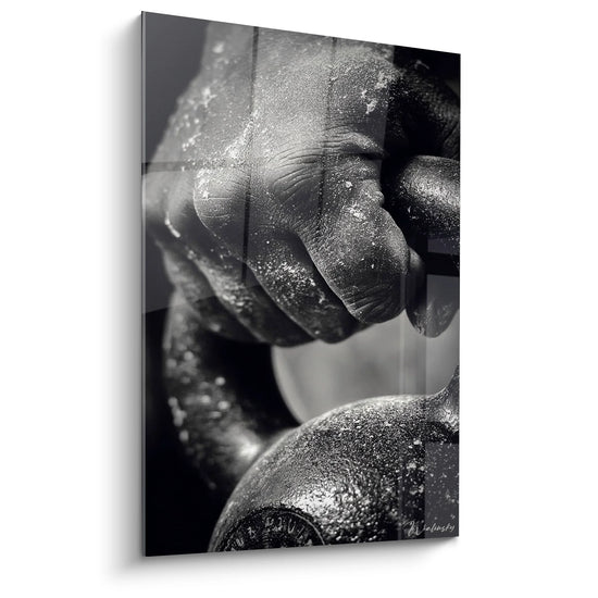 Tableau Boxeur Entraînement - Force et Détermination - Edition sports noir et blanc