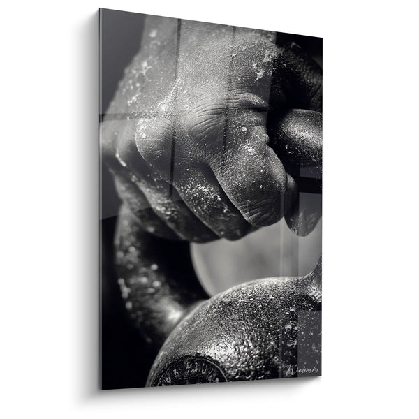 Tableau Boxeur Entraînement - Force et Détermination - Edition sports noir et blanc