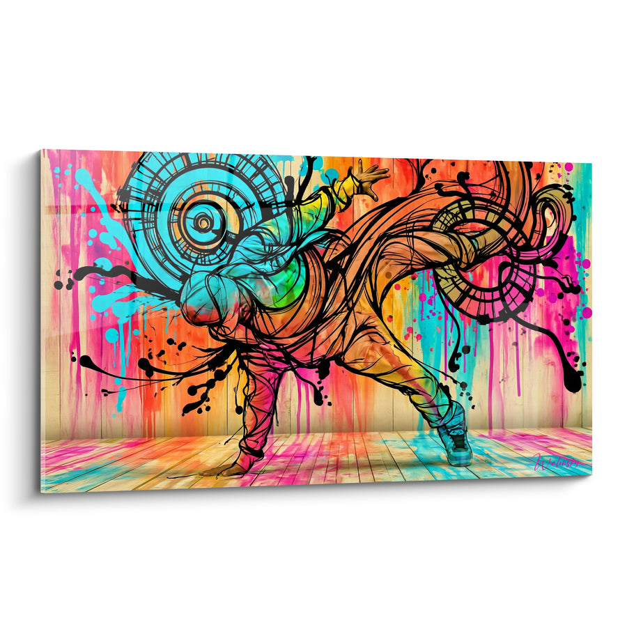 Tableau Danseur urbain aux couleurs éclatantes - Éclat urbain figé - Edition Breakdance