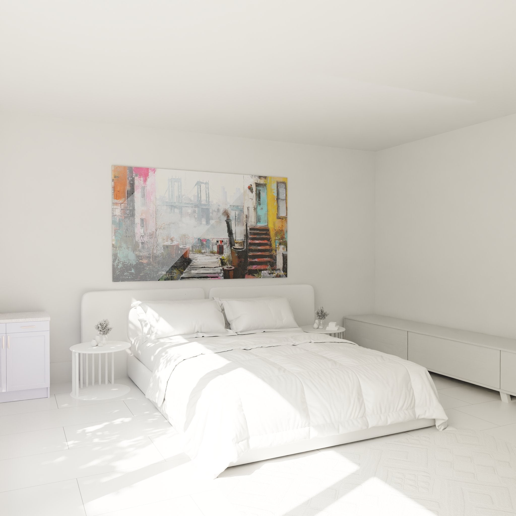 Tableau Brooklyn Bridge ambiance chambre décoration murale urbaine New York art contemporain