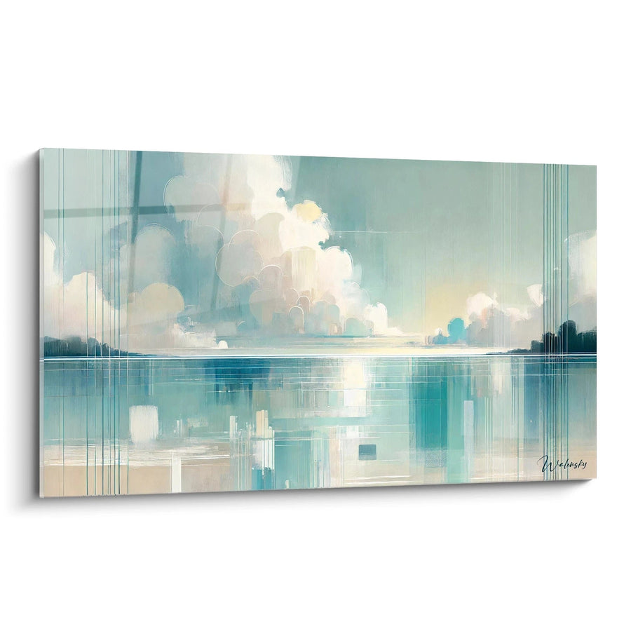 Schilderij Azuurblauwe Nevel - Abstracte Kusteditie