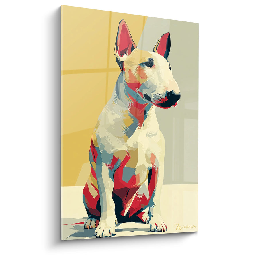 Tableau Bull Terrier Géométrique Coloré - Portrait Moderne Multicolore - Edition Bull Terrier
