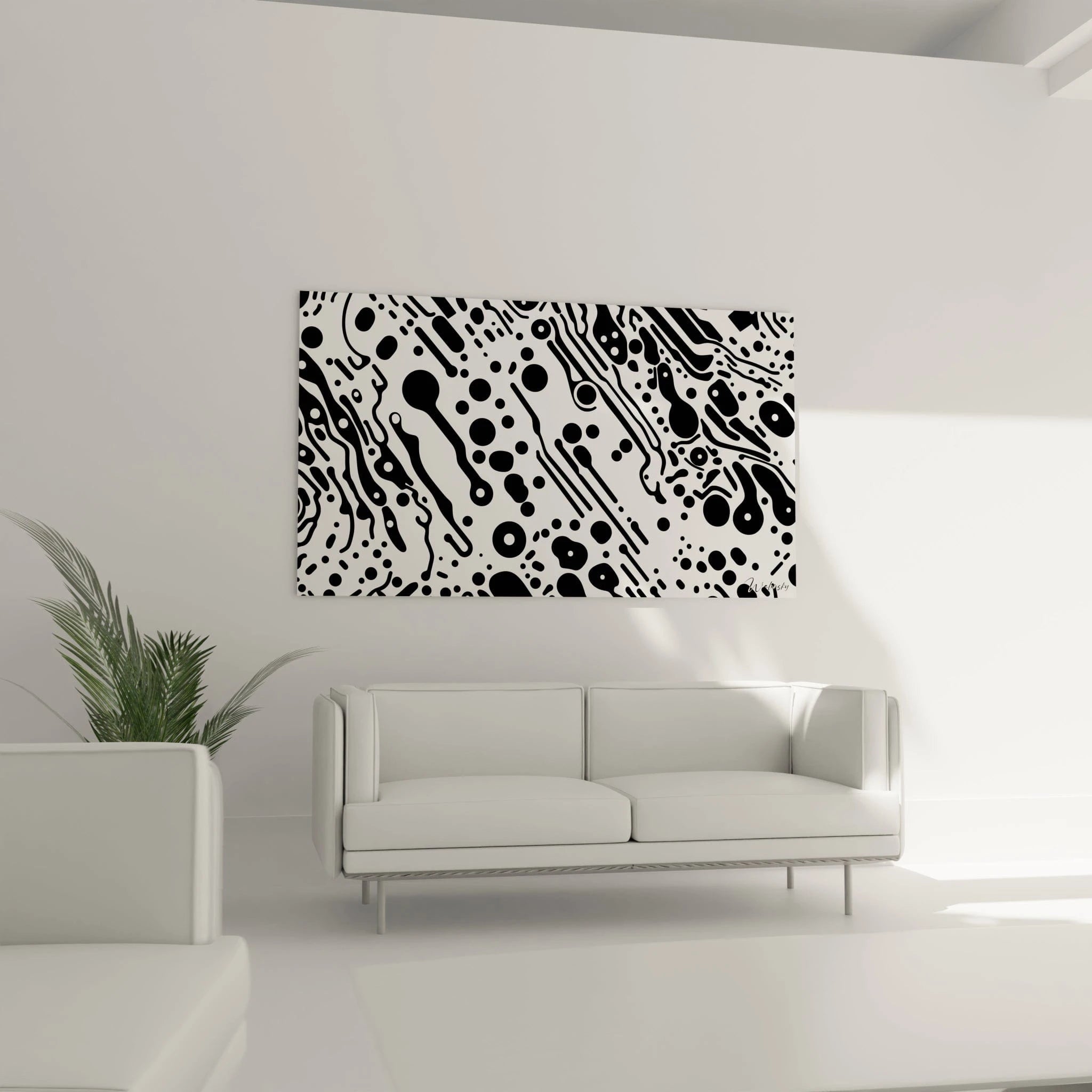 Tableau tacheté noir et blanc Walensky pour décoration moderne et artistique de votre intérieur