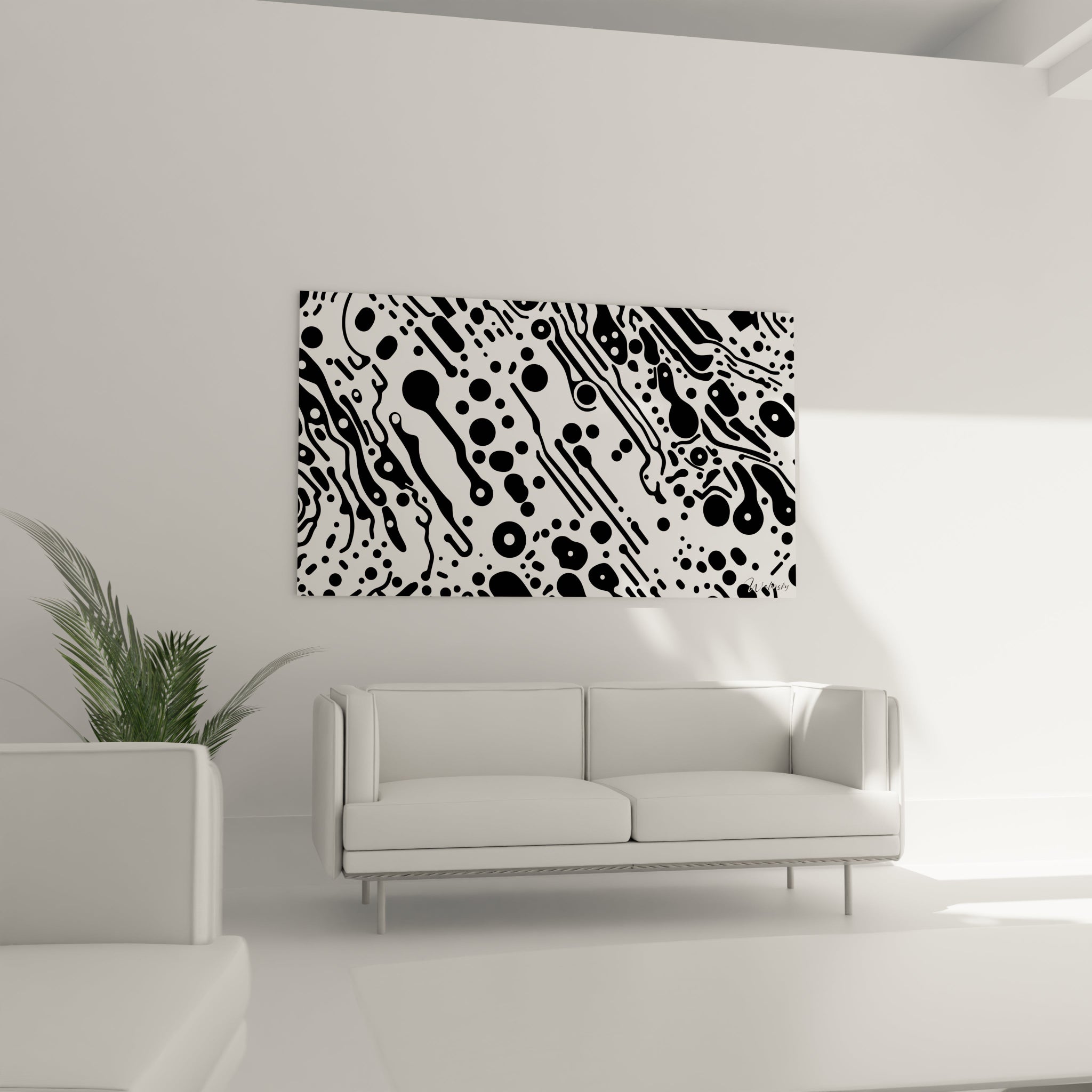 Tableau tacheté noir et blanc Walensky pour décoration moderne et artistique de votre intérieur
