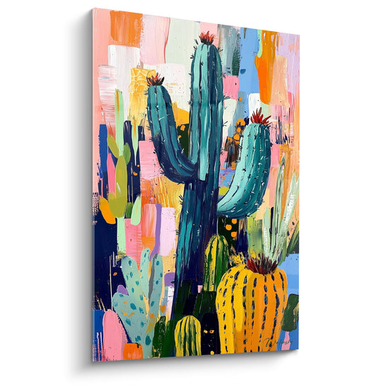 Quadro Cactacee Multicolori e Astratte - Oasi Creativa - Edizione Cactus