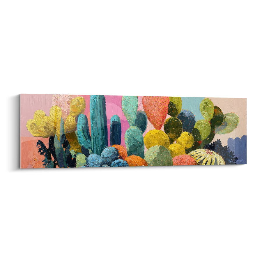 Tableau Cactus Multicolores Expressifs - Oasis Chromatique - Edition Cubisme
