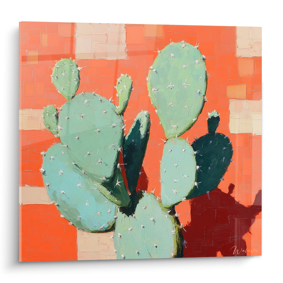 Tableau Cactus aux tons orangés et verts - Jardin Désertique - Edition Cactus
