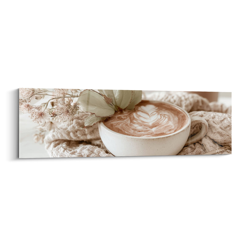 Tableau Cappuccino crème et fleurs séchées - Matin cocooning - Edition Café