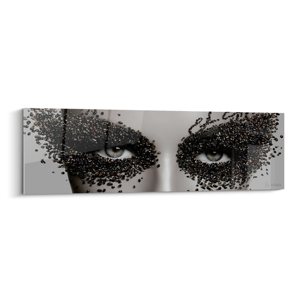 Artwork Grey Face and Coffee Beans - Roasted Gaze - Café Edition