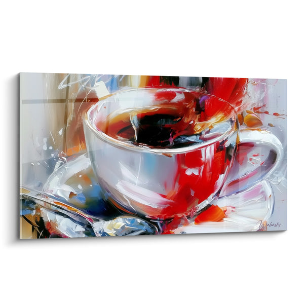 White Mug with Red Splashes - Morning Splash - Café Edition