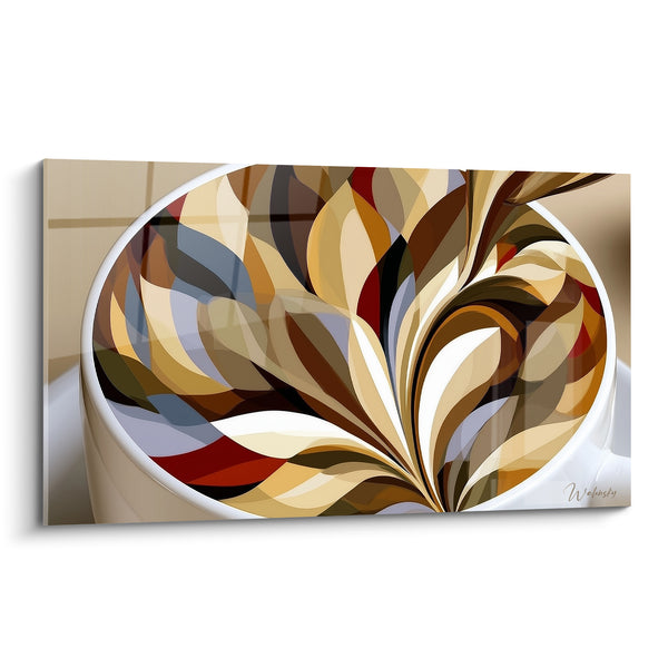 Coffee Painting with Tawny and Ochre Splatter Pattern - Morning Bloom - Café Edition
