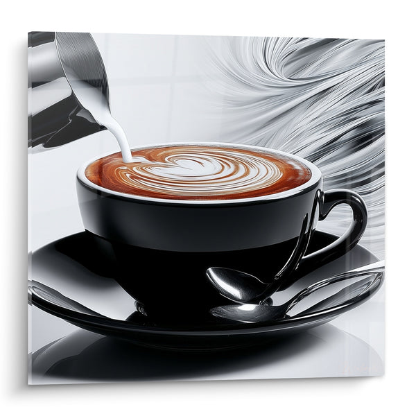 Black Mug with Swirling Milk - Morning Ritual - Coffee Edition
