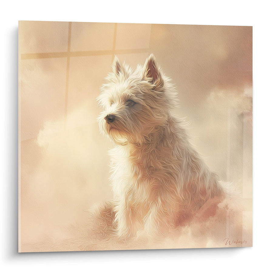 Tableau Chien aux Tons Dorés et Portrait Lumineux - Élégance Canine - Edition Cairn Terrier