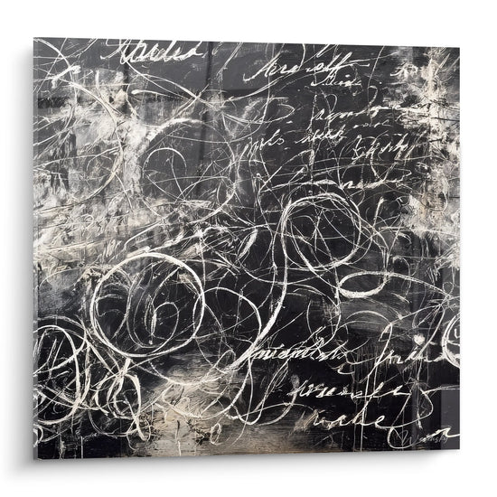 Tabla de caligrafía abstracta - Escritura gestual moderna - edición dibujo
