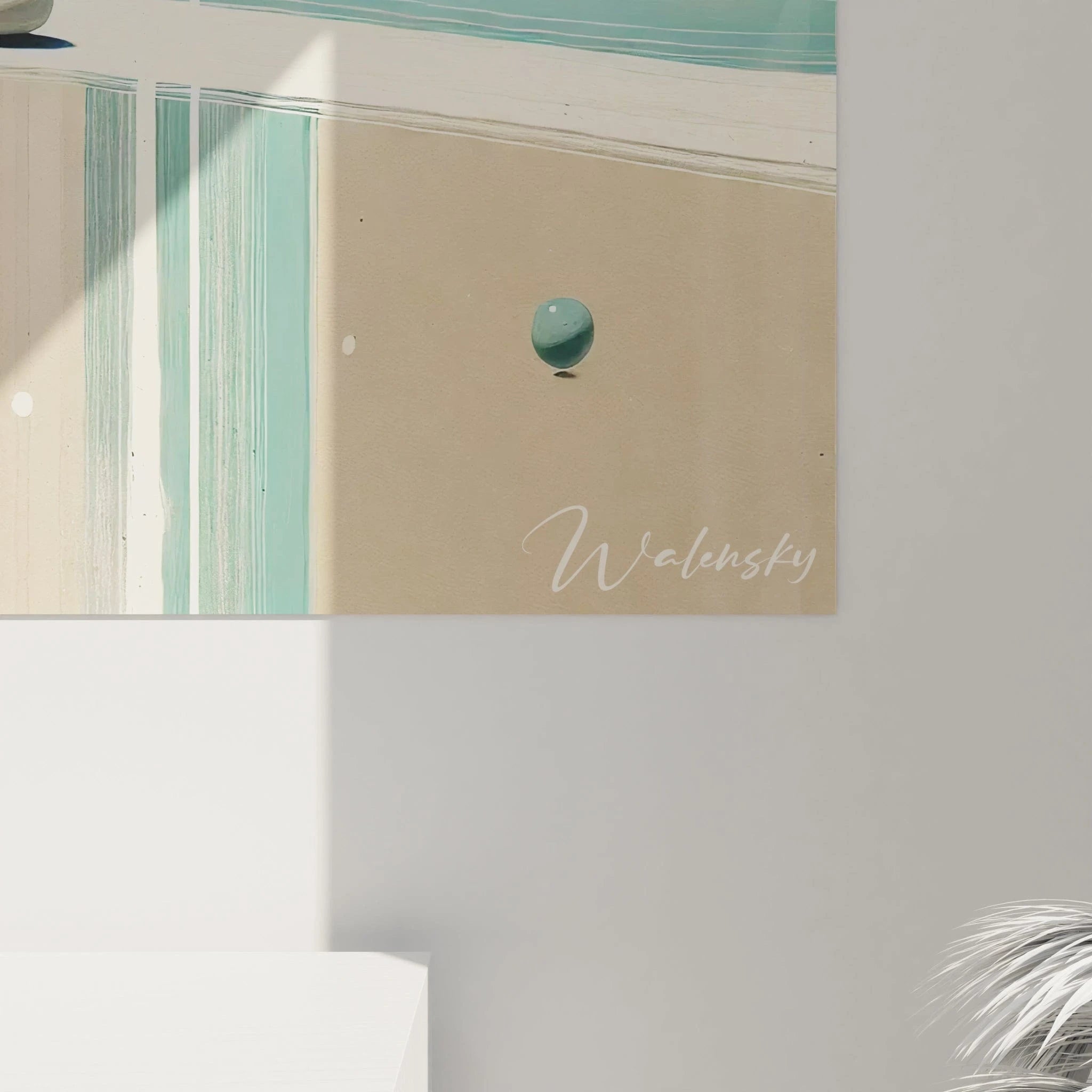 vue rapprochée du tableau zen révélant ses dégradés subtils et textures délicates les sphères colorées vibrent sur le fond apaisant offrant un équilibre visuel idéal pour capturer l essence du calme intérieur


