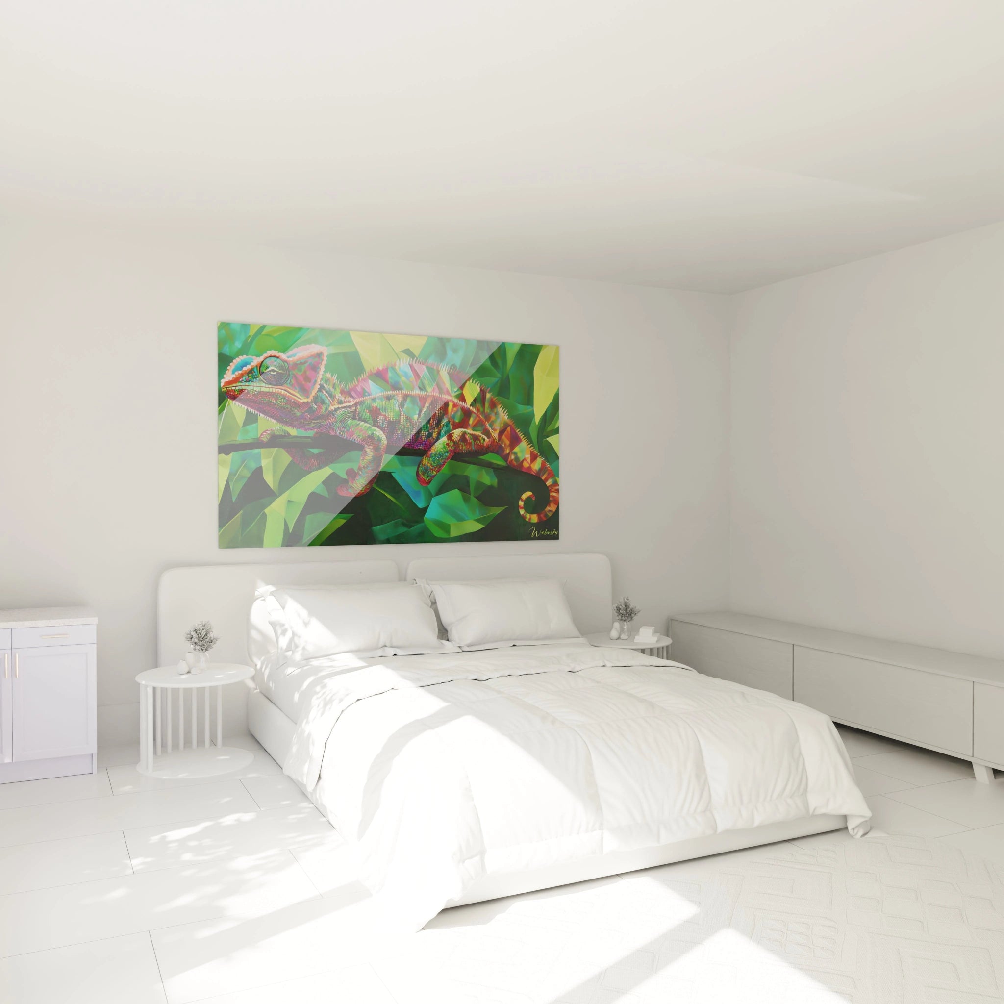 Tableau caméléon Walensky en couleur vibrante pour décorer une chambre moderne