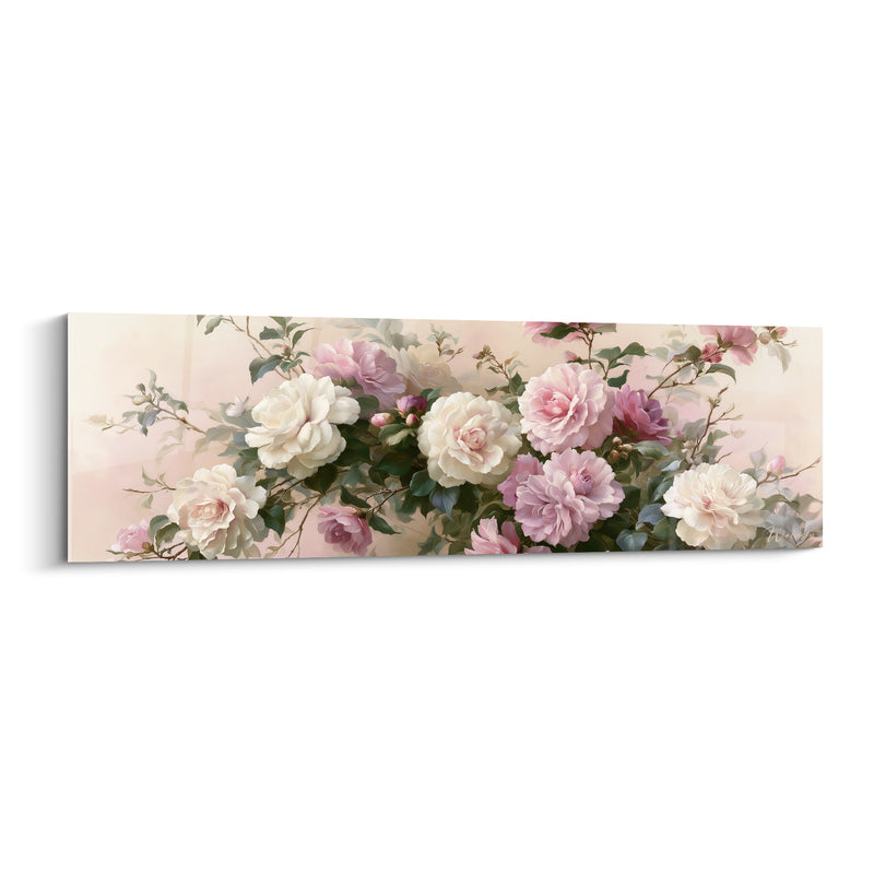 Tableau Camélias blancs et roses en guirlande - Guirlande de printemps - Edition Camélia