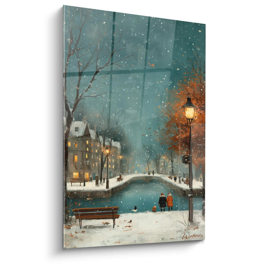 Tableau Canal Soir Paisible - édition hiver