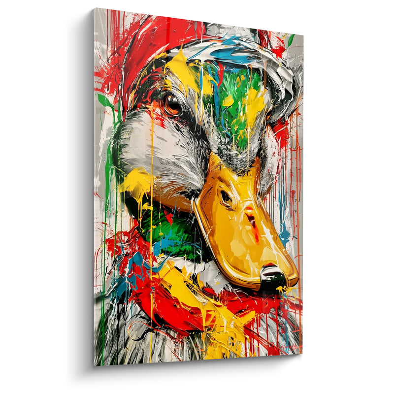 Tableau Canard bec doré éclats multicolores - Éveil des sens - Edition Canard