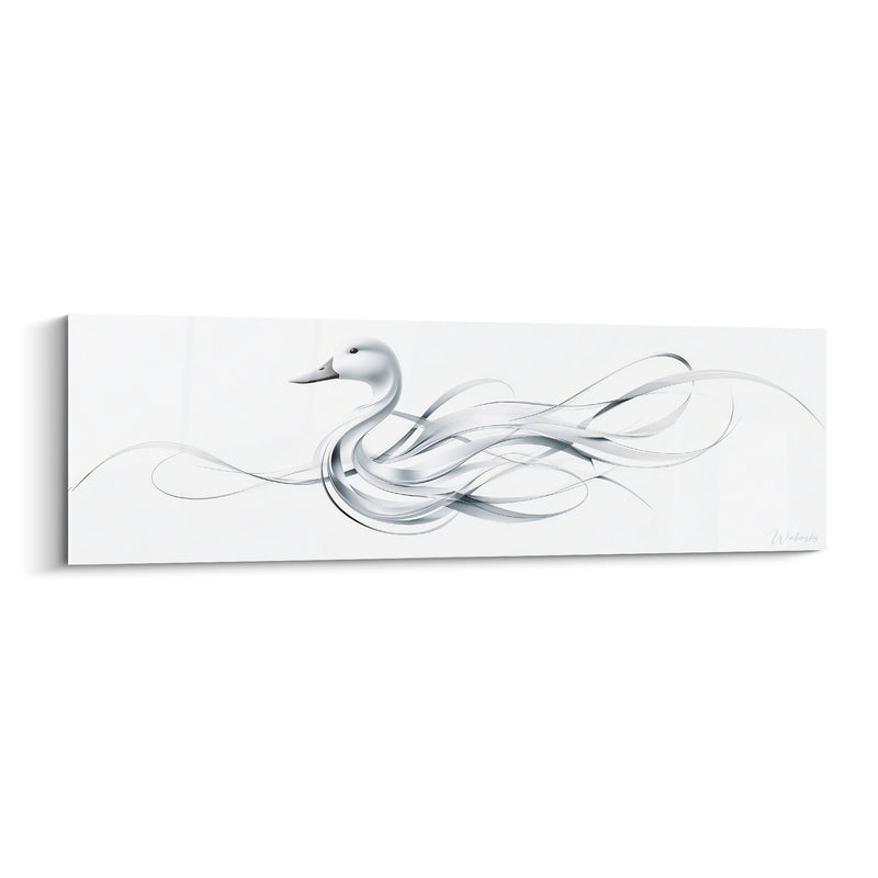 Tableau Canard blanc aux rubans argentés - Souffle immobile - Edition Canard