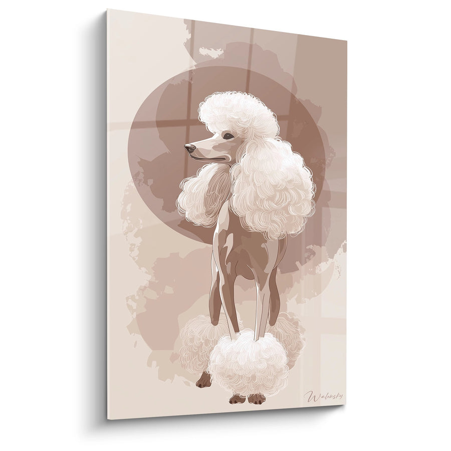 Witte Poedel Schilderij Poedertinten - Vrouwelijke Elegantie - Poedel Editie