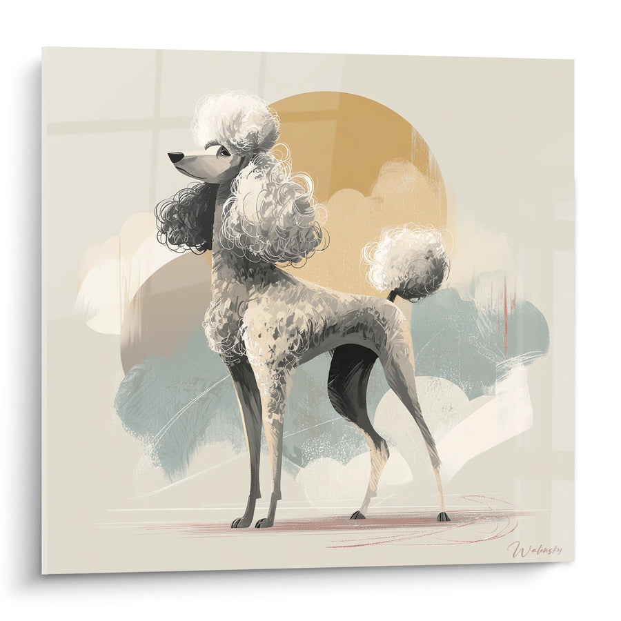 Elegant Poodle Painting with Geometric Forms - Artistic Portrait - Poodle Edition