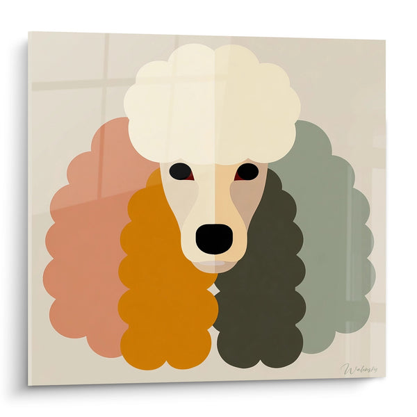 Cuadro de Caniche Geométrico con Formas Redondeadas - Retrato Moderno - Edición Caniche