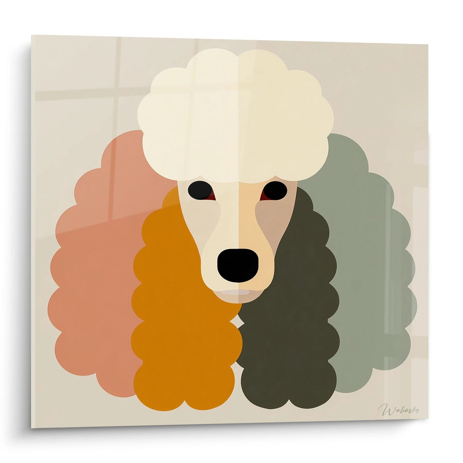 Poodle Geometric Wall Art with Rounded Shapes - Modern Portrait - Poodle Edition